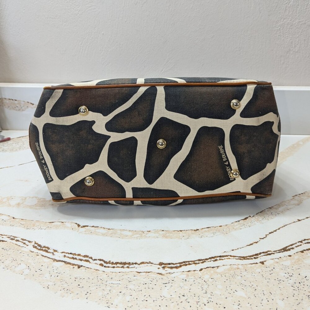 Dooney & Bourke Giraffe on canvas w/leather & blue duck. EUC. - Picture 7 of 8